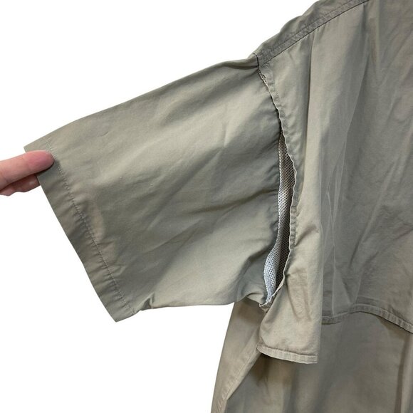 Vintage Columbia PFG Technical Fishing Button Down Shirt Green Cotton Size Large - Picture 11 of 12